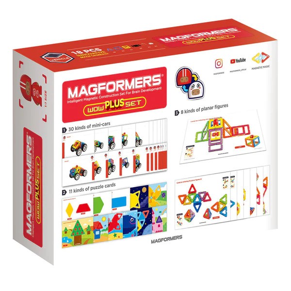 Set magnetic de construit- Magformers Wow Plus, 18 piese [2]