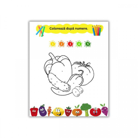 Carte de activități 2 în 1 - Învățăm Legume și Fructe, 3+ ani [2]