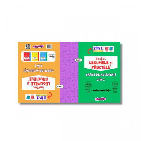 Carte de activități 2 în 1 - Învățăm Legume și Fructe, 3+ ani [1]
