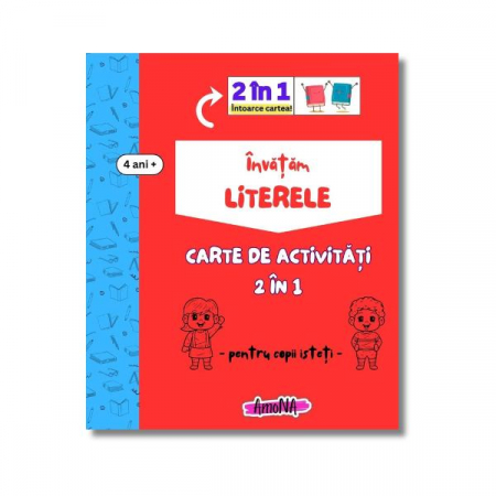 Jocuri și Jucării pentru călătorii - Carte de activități 2 în 1 - Învățăm Literele, 4+ ani - Amona