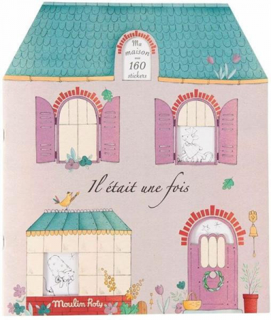 Ceva de colorat - Carte de colorat cu abtibilduri, A fost odata, Moulin Roty