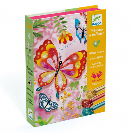 Jocuri mici și Puzzle - Joc creativ cu sclipici Fluturi, Djeco