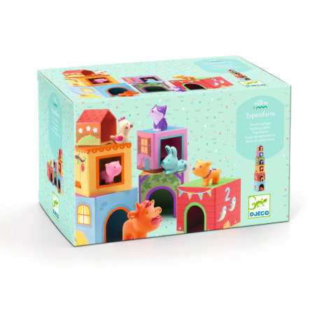 Jocuri mici și Puzzle - Joc de construit Topanifarm, Djeco
