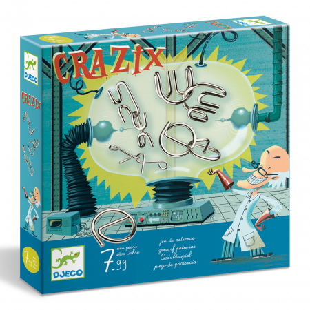 Jocuri mici și Puzzle - Joc de logica Crazix 6 jocuri metalice, Djeco