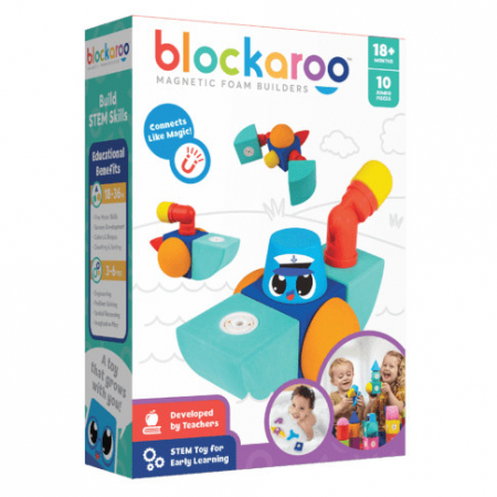 Jucării bebeluși (0-12luni) - set-cuburi-din-spuma-cu-magnet-blockaroo-barca-10-piese