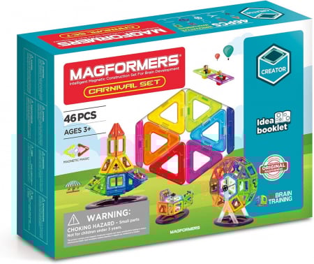 Idei de Cadouri - Set magnetic de construit Magformers, Carnival Plus, 48 piese