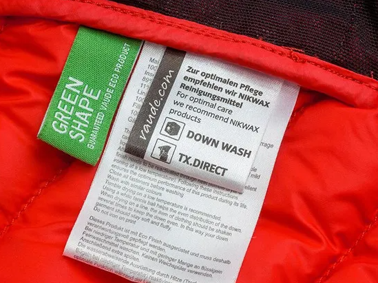 eticheta cu instructiuni geaca puf