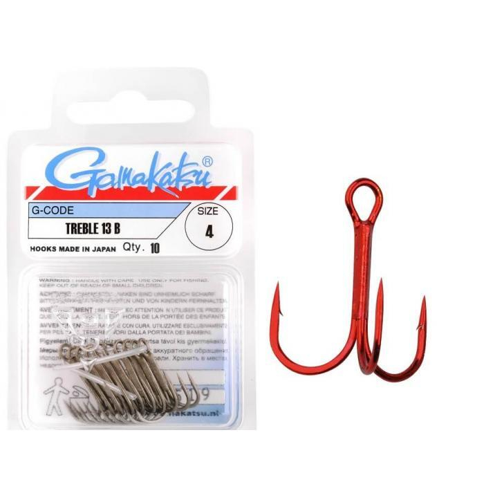 ANCORA TRIPLA GAMAKATSU 12N TREBLE RED, NR 2, 10 BUC / PLIC [1]