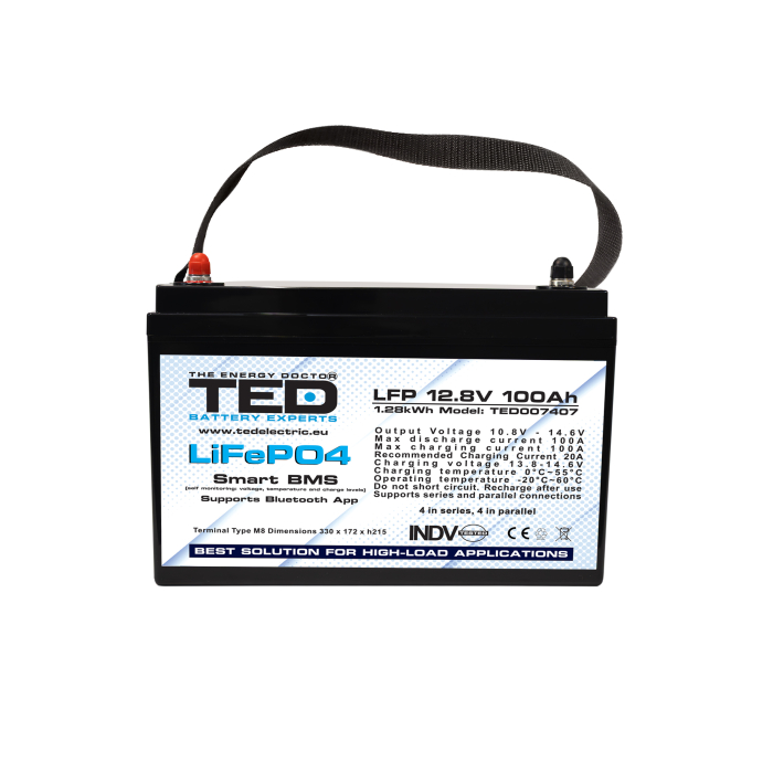 Acumulator LiFePo4 12.8 V, 100 Ah, BMS, bluetooth Ted Electric [2]