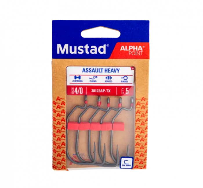 Carlige offset Mustad Assault Heavy wide gap titan, nr 5/0, 5 buc / plic [3]