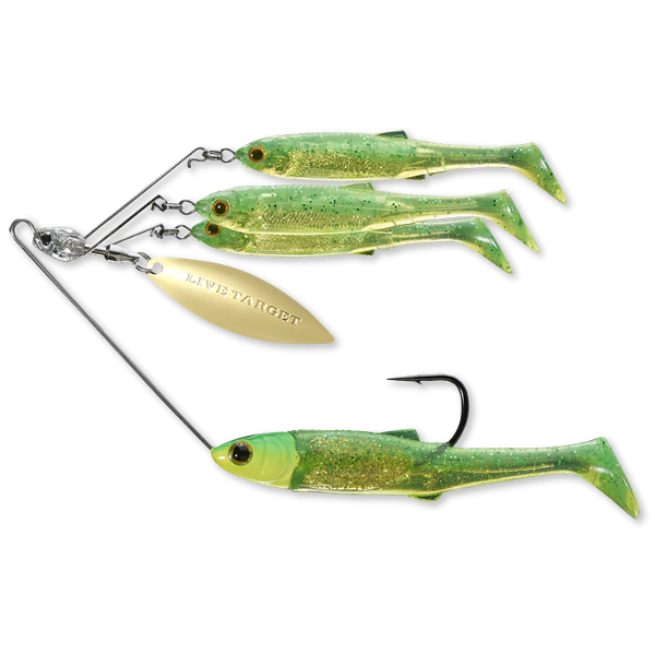 SPINNERBAIT LIVE TARGET BAITBALL SPINNER RIG LIVETARGET SMALL/11G 856 LIME CHART/GOLD [1]