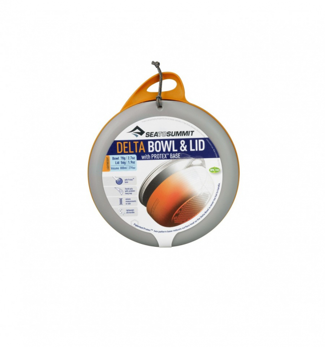 Bol camping Sea To Summit Delta bowl cu capac, volum 750 ml, portocaliu [4]