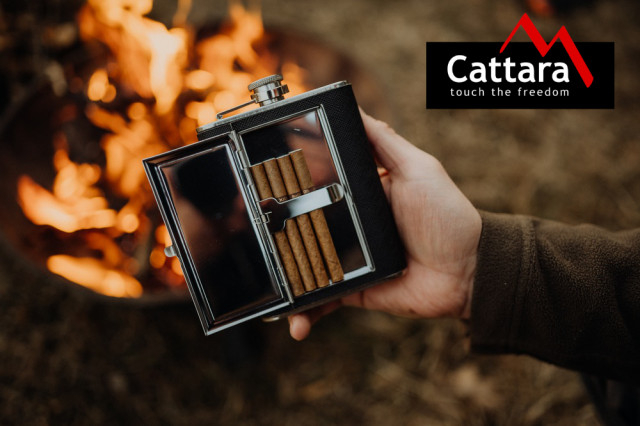 Butelca 175 ml cu tabachera Cattara [8]