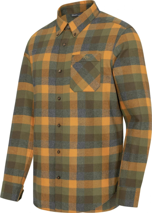 Camasa barbati Blaser Marvin Flannel green-orange, bumbac, maneca lunga [3]