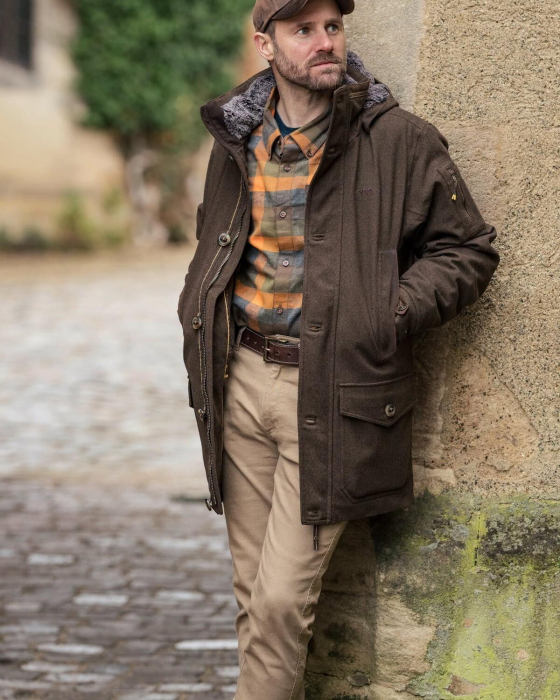 Camasa barbati Blaser Marvin Flannel green-orange, bumbac, maneca lunga [4]