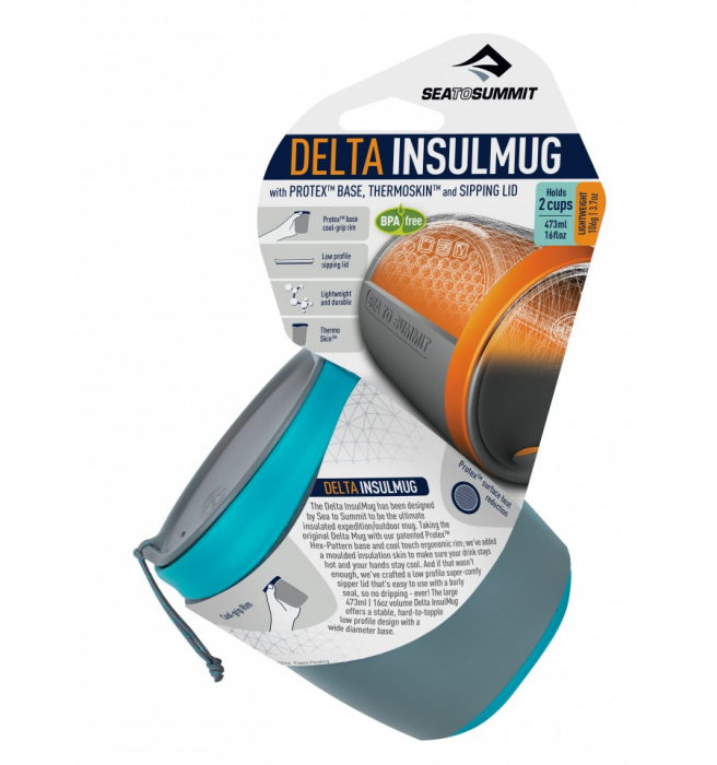 Cana 473 ml cu capac Sea To summit Delta InsulMug, leak proof, pacific blue [2]