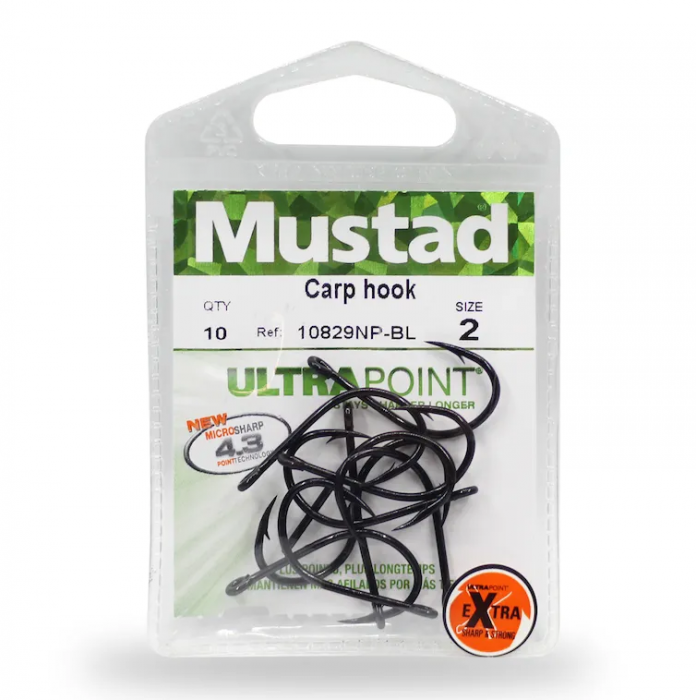 CARLIGE CRAP MUSTAD NEGRU NI, NR 6, 10 BUC / PLIC [3]