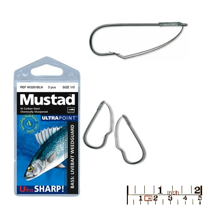 CARLIGE MUSTAD W3261BLN TIJA LUNGA CU SIGURANTA, NR 2/0, 3 BUC / PLIC [1]