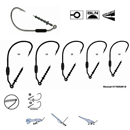 CARLIGE OFFSET MUSTAD POWER LOCK PLUS 91768KH, NR 2/0, 3 BUC / PLIC [1]