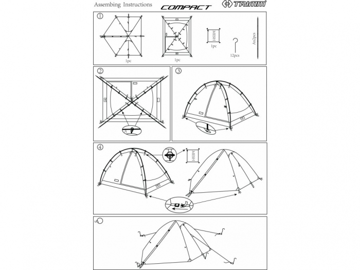 Cort Trimm Compact Sand, 2-3 persoane [4]