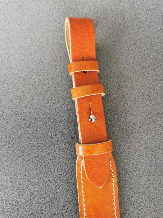 Curea piele maro pentru carabina, cu 3 posturi [4]