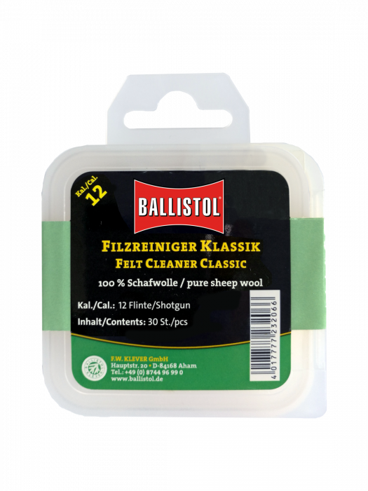 PELETE DIN LANA PENTRU CURATAT TEAVA, BALLISTOL, CAL. 12, 30 BUC [1]
