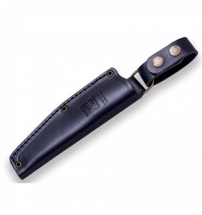 Cutit Joker Bushcrafter cu teaca piele, lama otel inox 10.5 cm, maner micarta [3]