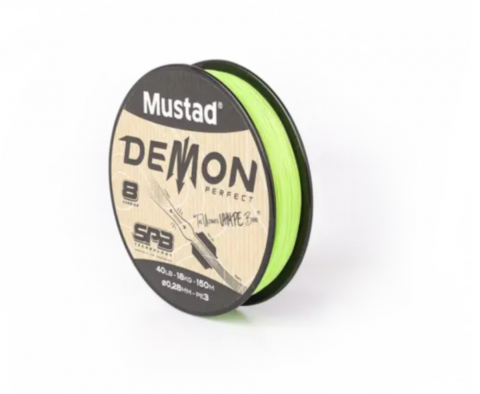 FIR TEXTIL MUSTAD DEMON PERFECT BRAID 8 CHARTREUSE 012MM/5,4KG/150M [5]