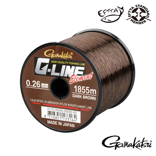 FIR MONOFILAMENT GAMAKATSU G-LINE ELEMENT DARK BROWN 035MM / 9,60KG / 925M [1]