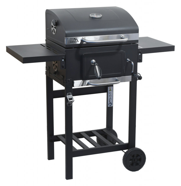 Gratar pe carbune Royal Partener Cattara fonta/otel 97 x 98 x 35 cm negru [2]