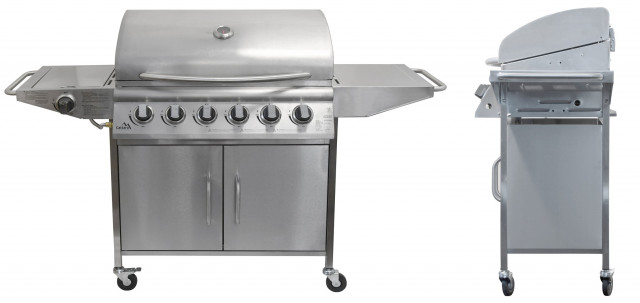 Gratar pe gaz Manhattan Cattara 6+1 arzatoare Inox [3]