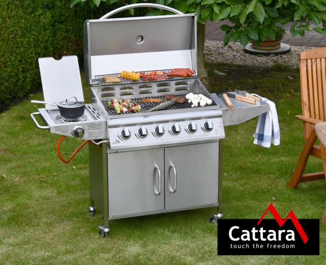 Gratar pe gaz Manhattan Cattara 6+1 arzatoare Inox [8]
