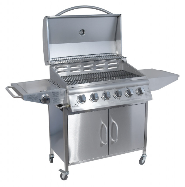 Gratar pe gaz Manhattan Cattara 6+1 arzatoare Inox [2]