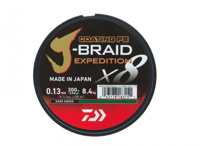 Fir textil Daiwa J-braid Expedition X8E verde 0.13 mm, 8,40 kg, 150 m [3]