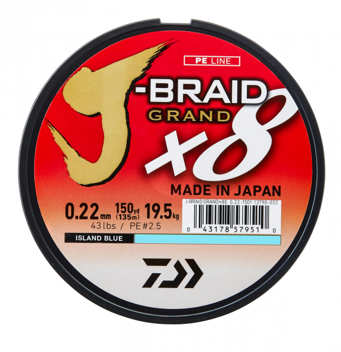FIR TEXTIL DAIWA J-BRAID GRAND X8E BLUE 010MM/7KG/135M [2]