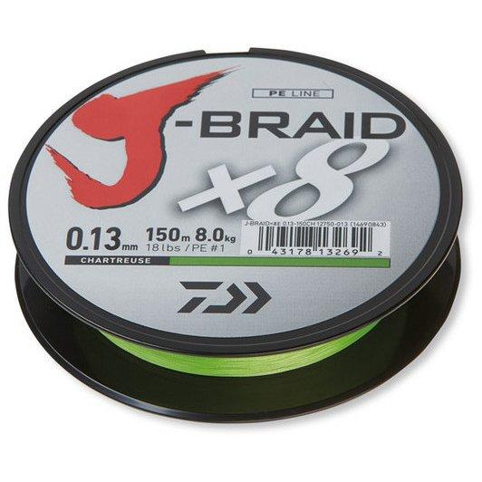 FIR TEXTIL DAIWA J-BRAID X8 CHARTREUSE 022MM/17,0KG/150M [2]