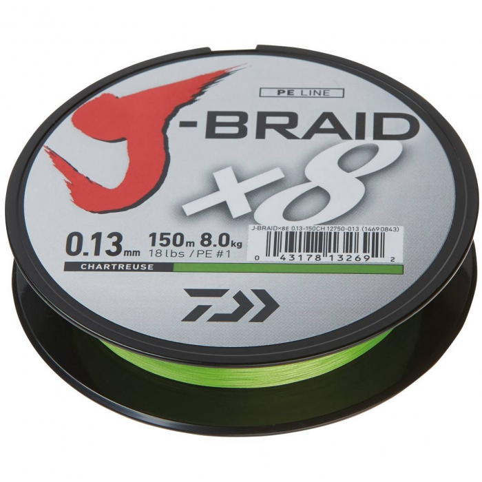 FIR TEXTIL DAIWA J-BRAID X8 CHARTREUSE 028MM/26,5KG/150M [2]