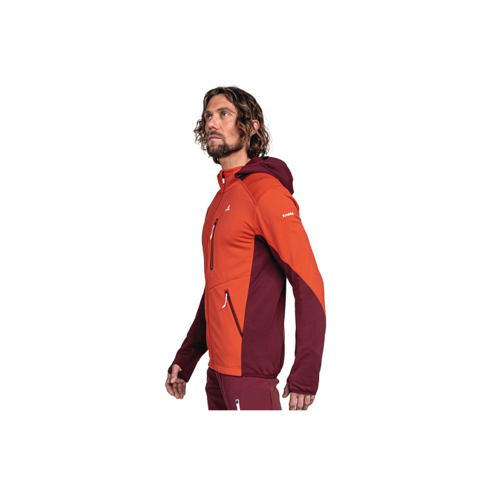 Jacheta fleece barbati Shoffel Lodron hoody poinciana [4]