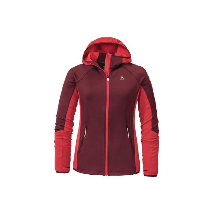Jacheta fleece dama Schoffel Lodron hoody dark burgundy [1]