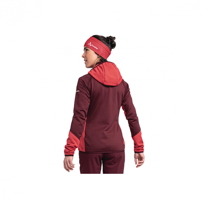 Jacheta fleece dama Schoffel Lodron hoody dark burgundy [3]