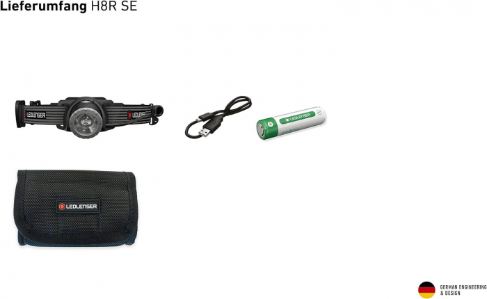 LANTERNA FRONTALA LED LENSER H8R 600 LUMENI, REINCARCABILA [3]