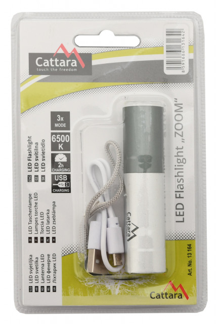 Lanterna reincarcabila LED 120 lm Zoom Silver Cattara [6]