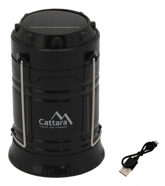Lanterna retractabila Cattara LED 60 lumeni, reincarcabila, cu panou solar si powerbank [3]