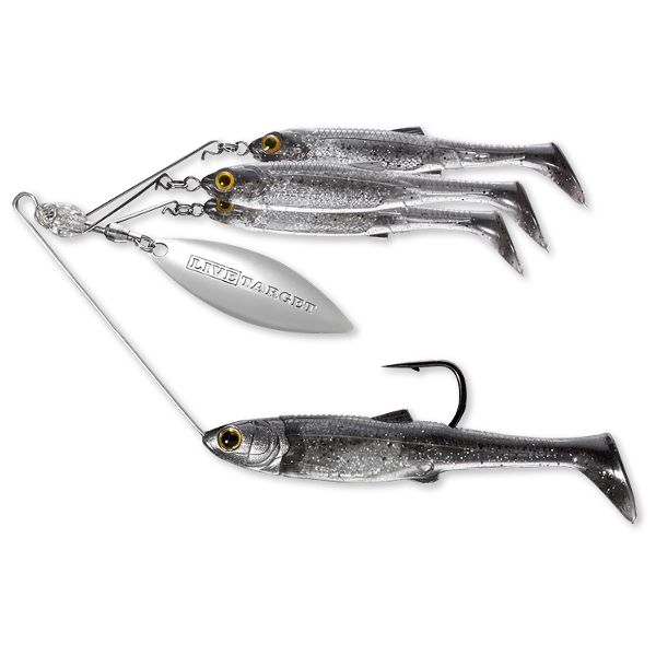 SPINNERBAIT LIVE TARGET MINNOW RI G,MEDIUM, 11 G, SMOKE, SILVER [1]