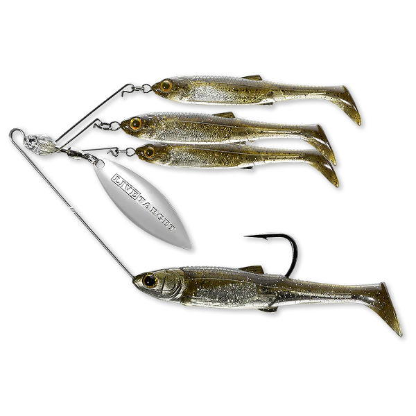 SPINNERBAIT LIVE TARGET MINNOW RI G,SMALL, 11 G, GREEN PUMPKIN, SILVER [1]