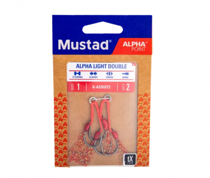 Montura carlige Mustad Alpha light flash double, nr 1, 2 buc / plic [2]