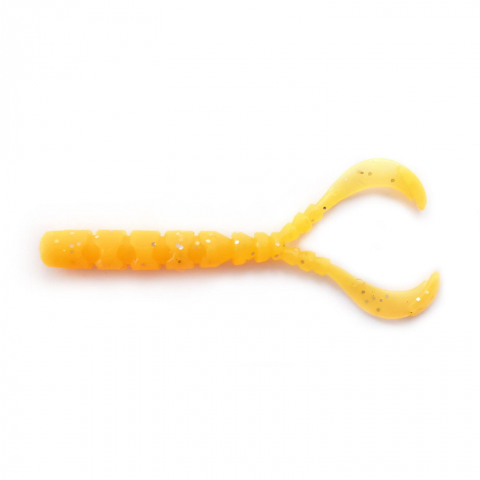 GRUB MUSTAD AJI MICRO CHIKI 4,3 CM ORANGE GLOW GLITTER, 12 BUC / PLIC [1]