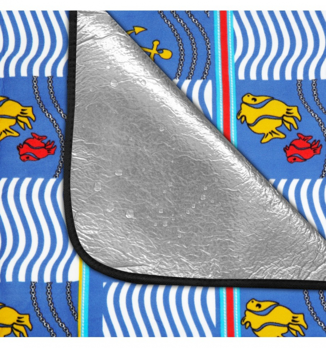 Patura picnic impermeabila 150x180 cm Spokey Picnic Amber, captusita cu aluminiu [2]