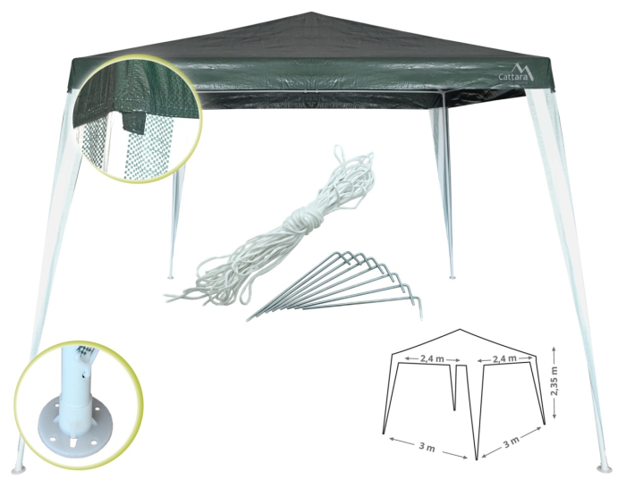 Pavilion Cattara Assen 3 x 3 m,  inaltime 2.35m verde [3]