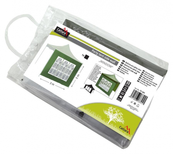 Perete lateral impermeabil cu fereasta 3 x 2 m verde pentru pavilioanele Cattara [5]